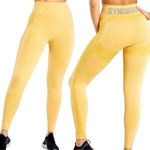 Gymshark Women's Yellow High-Waisted Flex Leggings XS
